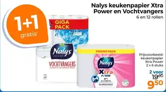 Trekpleister Nalys keukenpapier Xtra Power en Vochtvangers aanbieding