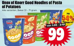 Dirk Unox of Knorr Good Noodles of Pasta of Potatoes aanbieding
