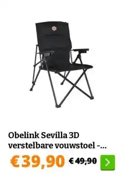 Obelink Obelink Sevilla 3D verstelbare vouwstoel - Black aanbieding