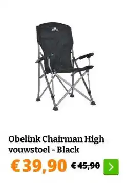 Obelink Obelink Chairman High vouwstoel - Black aanbieding