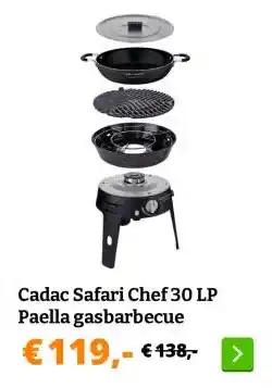 Obelink Cadac Safari Chef 30 LP Paella gasbarbecue aanbieding
