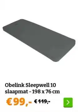 Obelink Obelink Sleepwell 10 slaapmat - 198 x 76 cm aanbieding