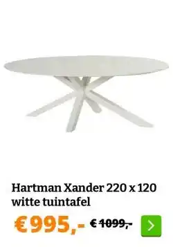 Obelink Hartman Xander 220 x 120 witte tuintafel aanbieding