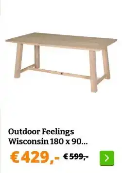 Obelink Outdoor Feelings Wisconsin 180 x 90 tuintafel aanbieding