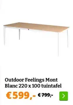 Obelink Outdoor Feelings Mont Blanc 220 x 100 tuintafel aanbieding
