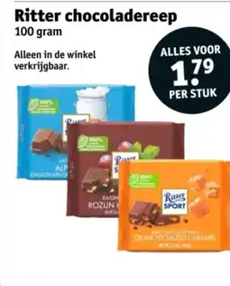 Kruidvat Ritter chocoladereep aanbieding
