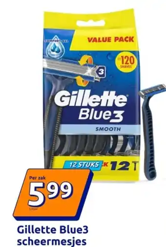 Action Gillette Blue3 scheermesjes aanbieding