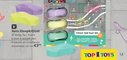 Top1Toys Stoepkrijt auto's wegenset 3 stuks Creafun outdoor aanbieding