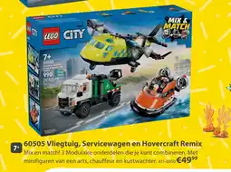 Top1Toys LEGO City Great Vehicles 60505 Vliegtuig, Servicewagen En Hovercraft Remix aanbieding