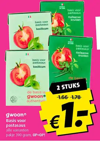 Boni gwoon Basis voor pastasaus aanbieding