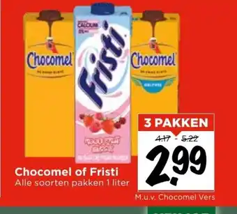 Vomar Voordeelmarkt Chocomel of Fristi 3 pakken aanbieding