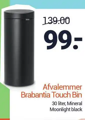 Inter Chalet Afvalemmer brabantia touch bin aanbieding