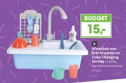 Top1Toys Afwasbak met echt kraantje en color changing servies aanbieding