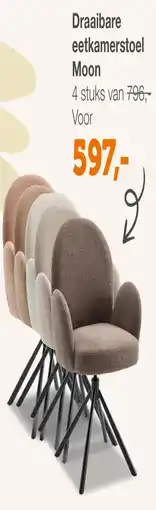 Woonexpress Draaibare eetkamerstoel Moon aanbieding