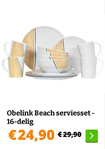 Obelink Obelink Beach serviesset - 16-delig aanbieding
