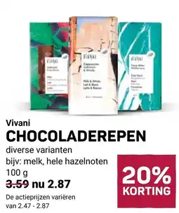 Ekoplaza Vivani chocoladerepen aanbieding