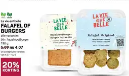 Ekoplaza Falafel of burgers aanbieding