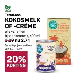 Ekoplaza Kokosmelk of crème aanbieding