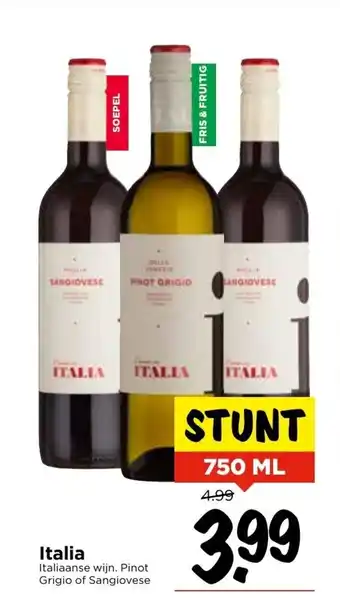 Vomar Voordeelmarkt Italiaanse wijn. Pinot Grigio of Sangiovese 750 ml aanbieding