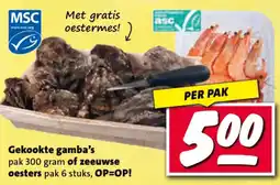 Nettorama Gekookte gamba's of zeeuwse oesters aanbieding