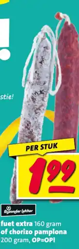 Nettorama Fuet extra of chorizo pamplona aanbieding