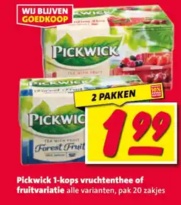 Nettorama Pickwick 1 kops vruchtenthee of fruitvariatie aanbieding
