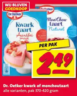 Nettorama Dr. Oetker kwark of monchoutaart aanbieding