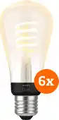 Coolblue Philips Hue Filament White Ambiance Edison 6-pack aanbieding