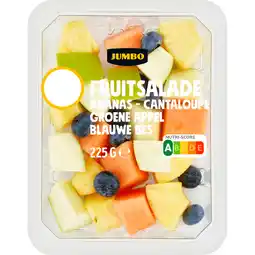 Jumbo Jumbo Fruitsalade Ananas - Cantaloupe - Groene Appel - Blauwe Bes 225 g aanbieding