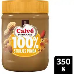 Jumbo Calvé Pindakaas 100% Grof Gemalen Pinda's 350 g aanbieding