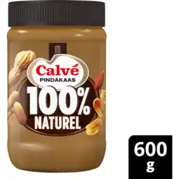 Jumbo Calvé Pindakaas 100% Naturel 600 g aanbieding