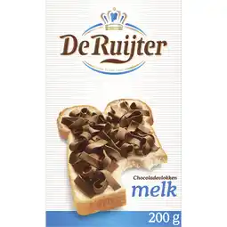 Jumbo De Ruijter Chocoladevlokken Melk 200g aanbieding
