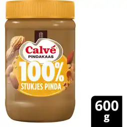 Jumbo Calvé Pindakaas 100% Stukjes Pinda 600 g aanbieding
