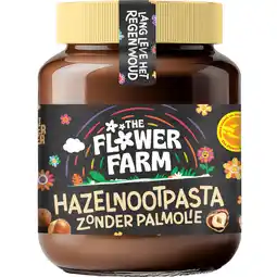 Jumbo The Flower Farm Hazelnootpasta zonder palmolie 375g aanbieding