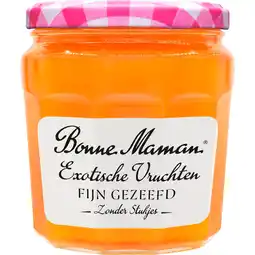 Jumbo Bonne Maman Exotische Vruchten Fijn Gezeefd zonder Stukjes 345g aanbieding
