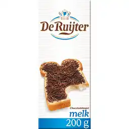 Jumbo De Ruijter Chocoladehagel Melk 200g aanbieding