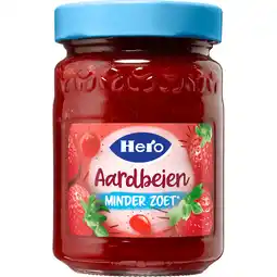 Jumbo Hero Jam Minder Zoet Aardbeien 325g aanbieding