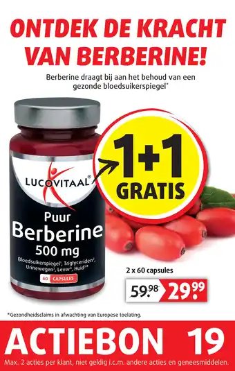 Lucovitaal Puur Berberine 500 mg aanbieding