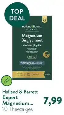 Holland & Barrett Expert Magnesium Bisglycinaat Vloeibaar 300 mg - 10 sachets aanbieding