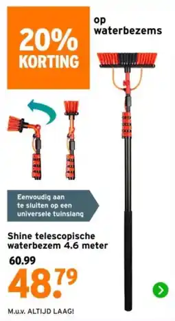 GAMMA Shine telescopische waterbezem aanbieding