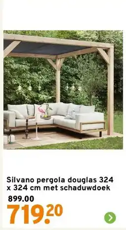 GAMMA Silvano pergola douglas met schaduwdoek aanbieding