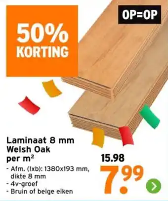GAMMA Laminaat 8 mm Welsh Oak aanbieding