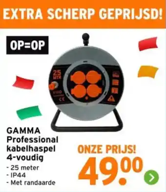 GAMMA GAMMA Professional kabelhaspel 4-voudig aanbieding