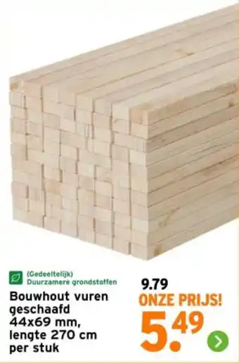 GAMMA Bouwhout vuren geschaafd aanbieding