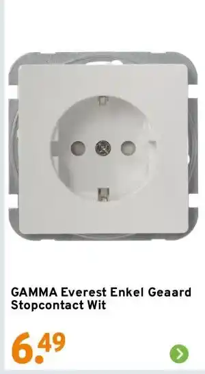 GAMMA GAMMA Everest Enkel Geaard Stopcontact Wit aanbieding