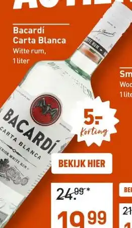 Gall & Gall Bacardí Carta Blanca 100CL aanbieding