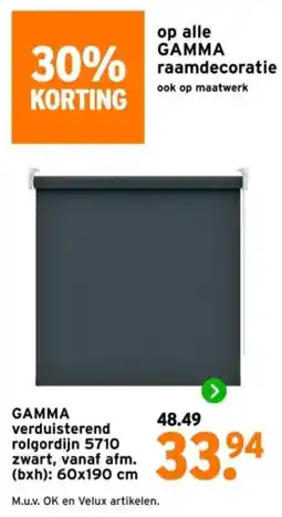 GAMMA GAMMA verduisterend rolgordijn aanbieding