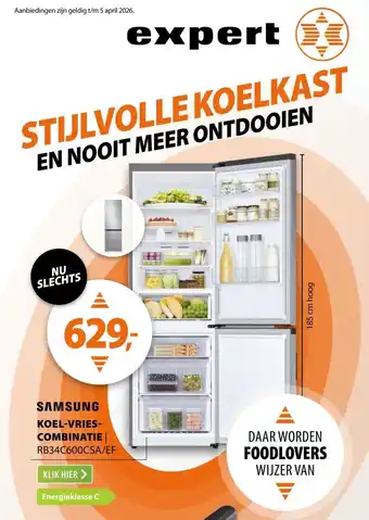 Expert Samsung RB34C600CSA/EF Zilver aanbieding