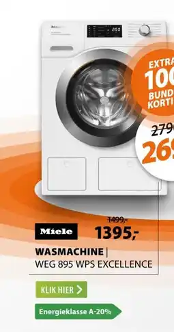 Expert Miele WEG 895 WPS Excellence PowerWash & TwinDos & SteamCare aanbieding
