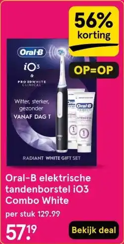 Etos Oral-B elektrische tandenborstel i03 Combo White aanbieding